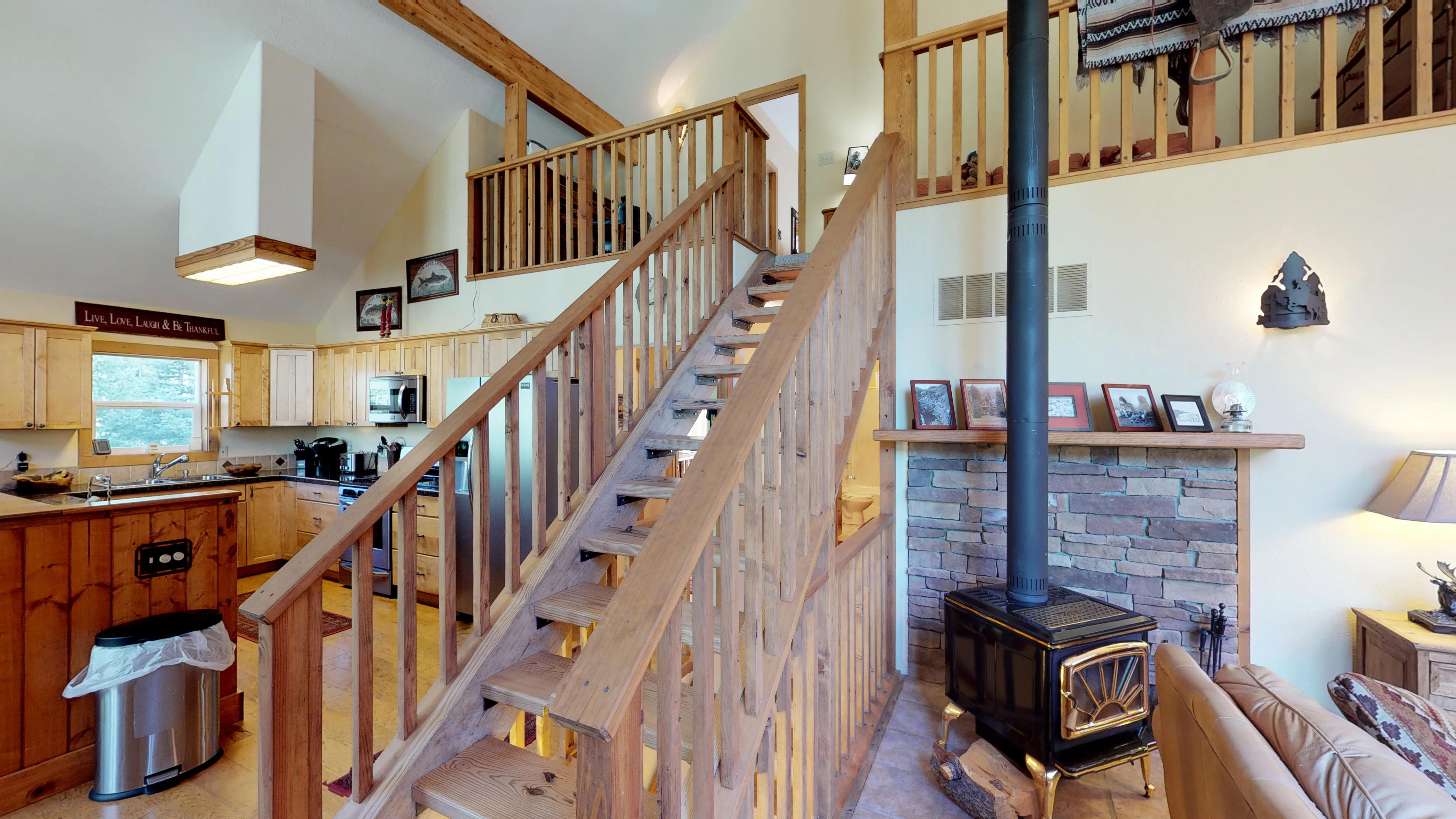 Stairs leading up to the third level