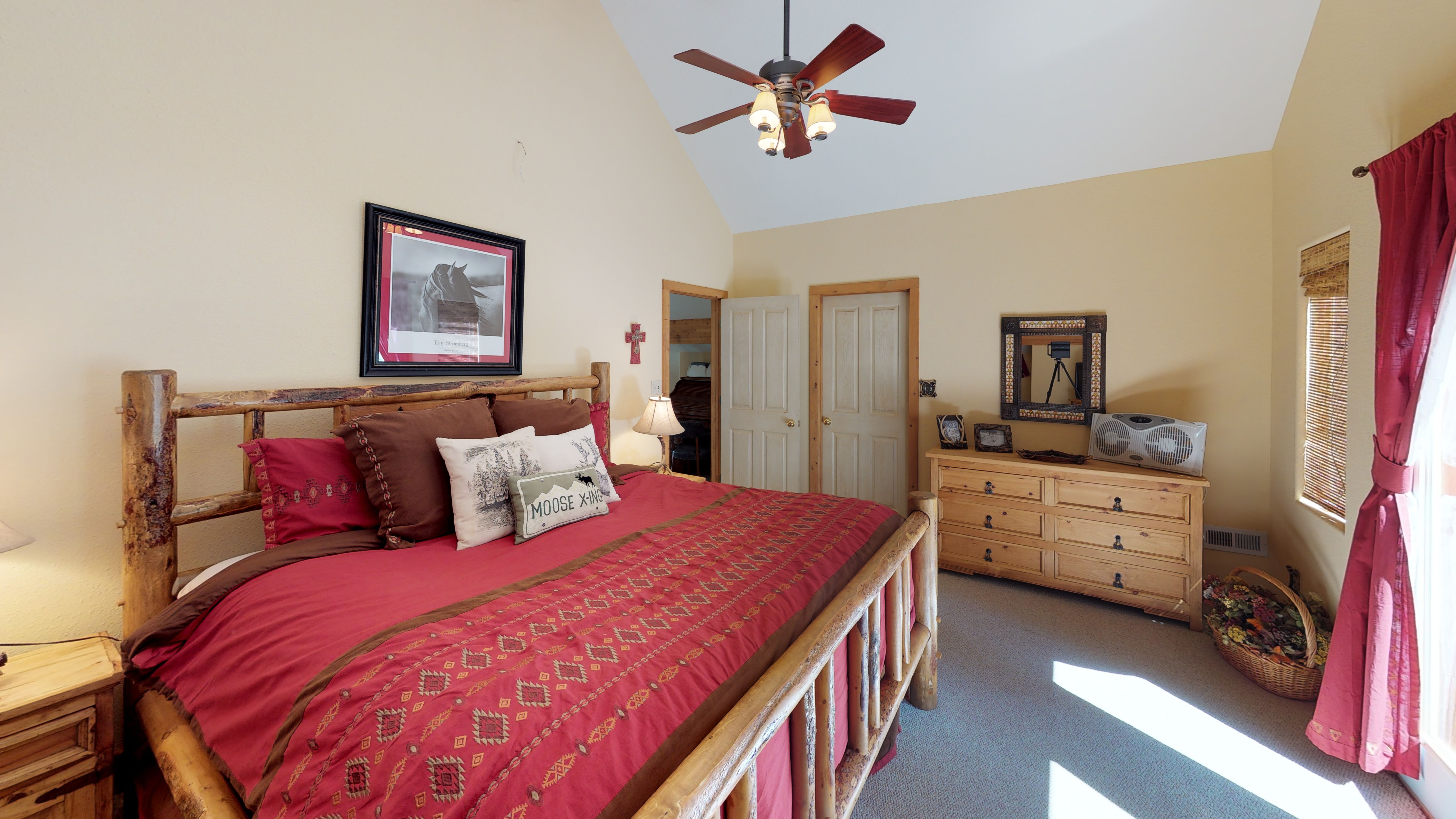 Bedroom with comfortable king size bed